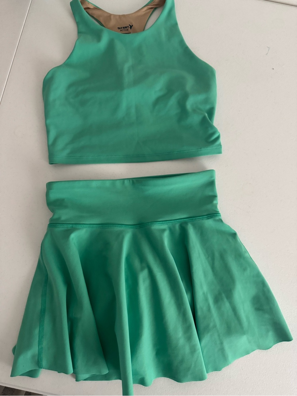Old Navy Active Mint Green Racerback Sports Bra and Skort 2 piece set